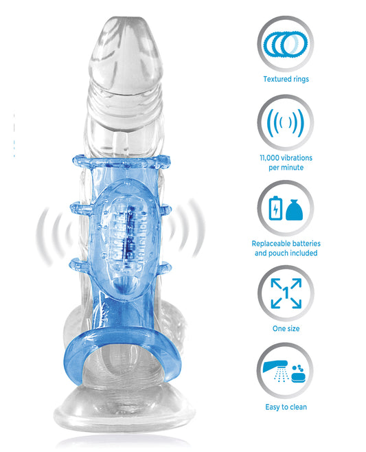 Doctor Love Doctor Love's Zinger Vibrating Cock Cage - Blue - Image 2