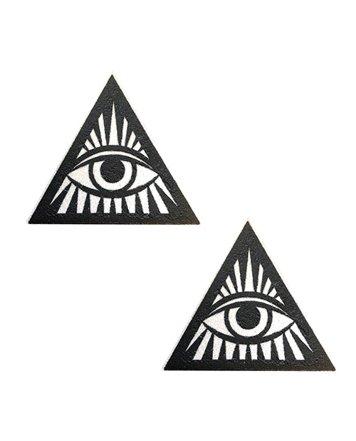 Neva Nude Eye of Providence Pasties - Black/White O/S - Image 2