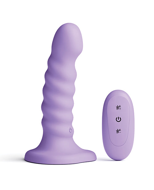 Colours Colours - Ribbed - 5" Vibrating Dildo - Purple - Image 2