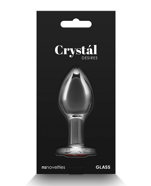 Crystal Crystal Desires Glass Heart Gem Butt Plug Medium - Red - Image 2