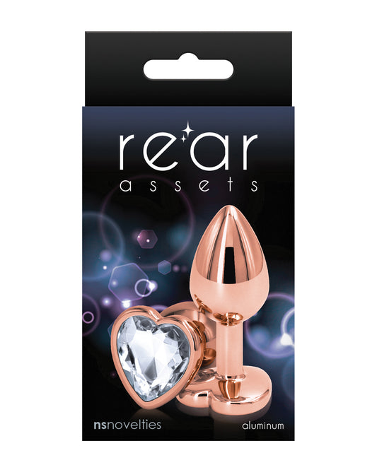 Rear Assets Rear Assets Rose Gold Heart Small - Clear - Image 2