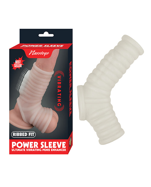 Nasstoys Vibrating Power Sleeve Ribbed Fit - White - Image 2