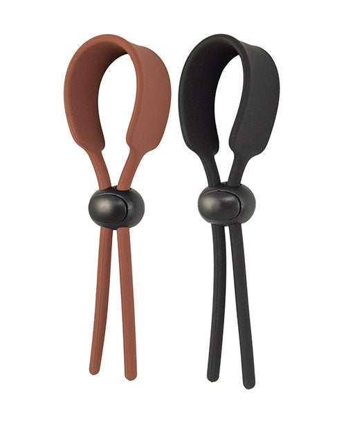 Nasstoys Cock Loops Adjustable Cock Ties - Brown/Black - Image 2