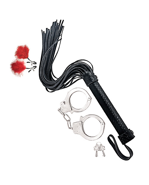 Nasstoys Bondage by Nasstoys Whip & Cuff Set - Red - Image 2