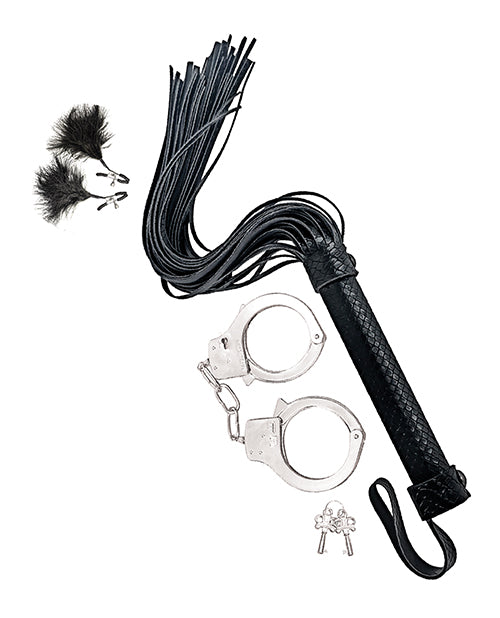 Nasstoys Bondage by Nasstoys Whip & Cuff Set - Black - Image 2