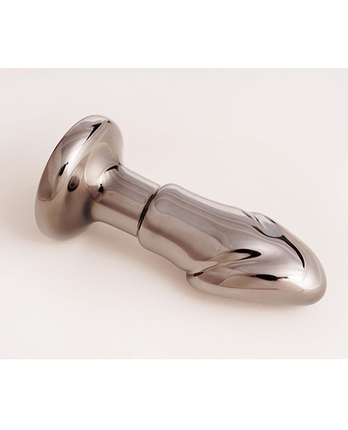 Cristal Black Opal Anal Glass Dildo Vibe - Gun Metal - Image 2