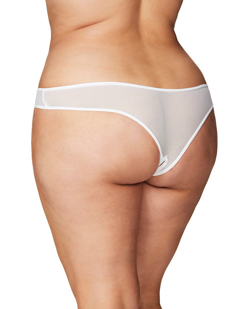 RSVP by Oh la la Cheri Crotchless Thong w/Pearls White 1X/2X - Image 2