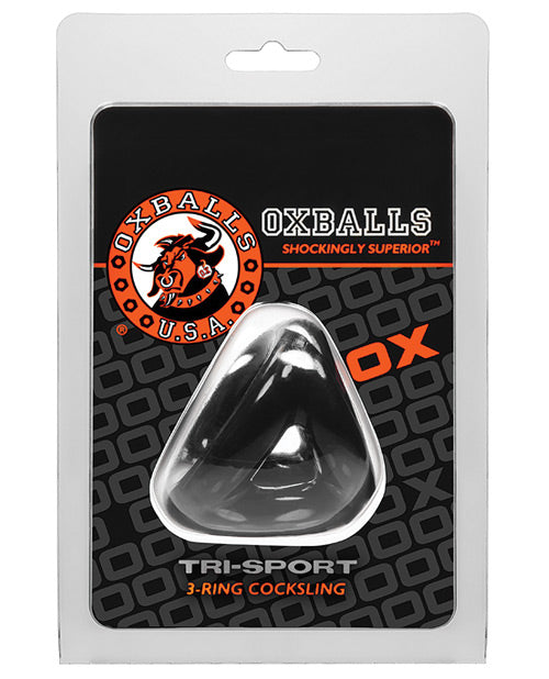 Oxballs Oxballs Atomic Jock Tri Sport 3 Ring Sling Cockring - Black - Image 2