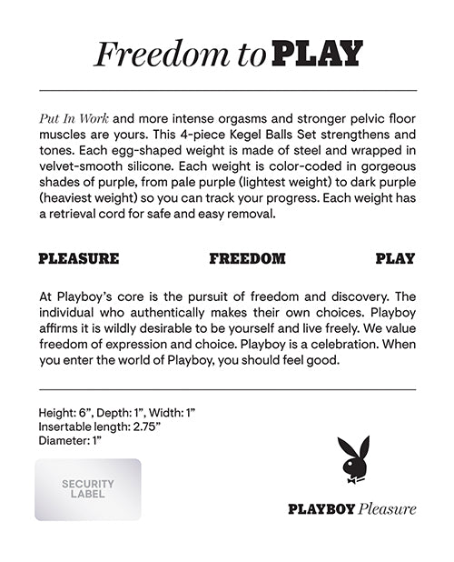 Playboy Playboy Pleasure Put In Work Kegel Set - Acai/Ombre - Image 2