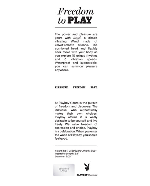 Playboy Playboy Pleasure Royal Wand Vibrator - 2 AM - Image 2