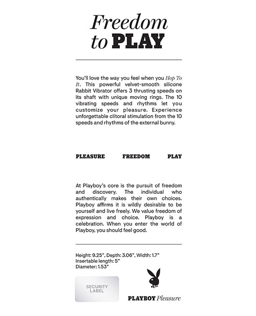 Playboy Playboy Pleasure Hop To It Rabbit Vibrator - Acai - Image 2