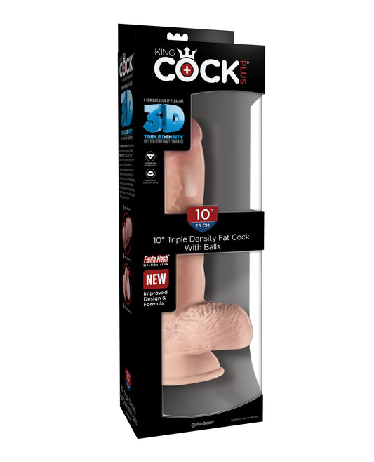 King Cock King Cock Plus 10" Triple Density Fat Cock w/Balls - Image 2
