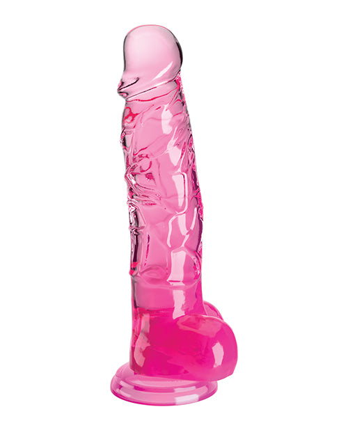 King Cock King Cock Clear 8" Cock w/Balls - Pink - Image 2