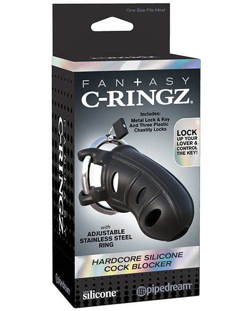 Fantasy C-Ringz Fantasy C-Ringz Hardcore Silicone Cock Blocker - Black - Image 2