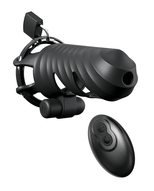 Fantasy C-Ringz Remote Controlled Vibrating Cock Blocker - Black