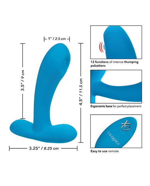 Remote Controlled Vibes Silicone Pulsing Pleaser w/Remote - Blue - Image 2