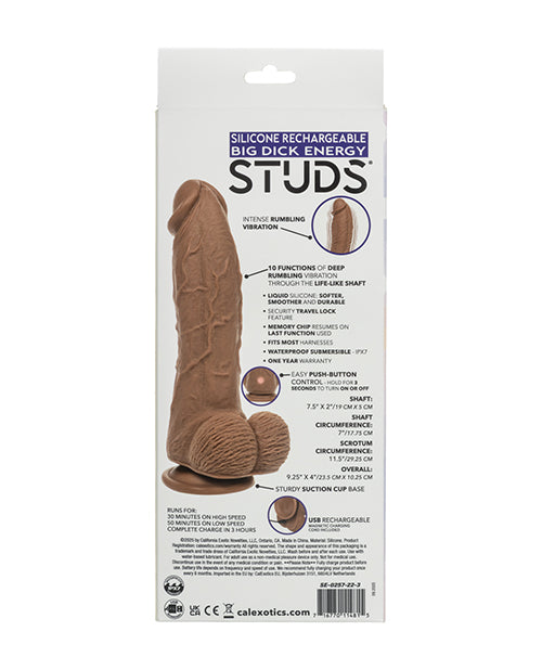 Silicone Studs Silicone Rechargeable Big Dick Energy Studs - Brown - Image 2