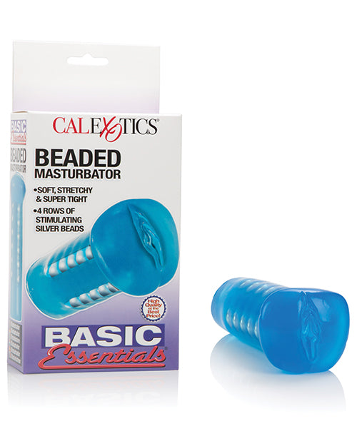 Basic Essentials Basic Essentials Beaded Masturbator - Blue - Image 2