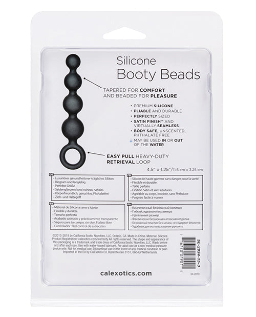 CalExotics Anal Toys Calexotics Silicone Booty Beads - Black - Image 2