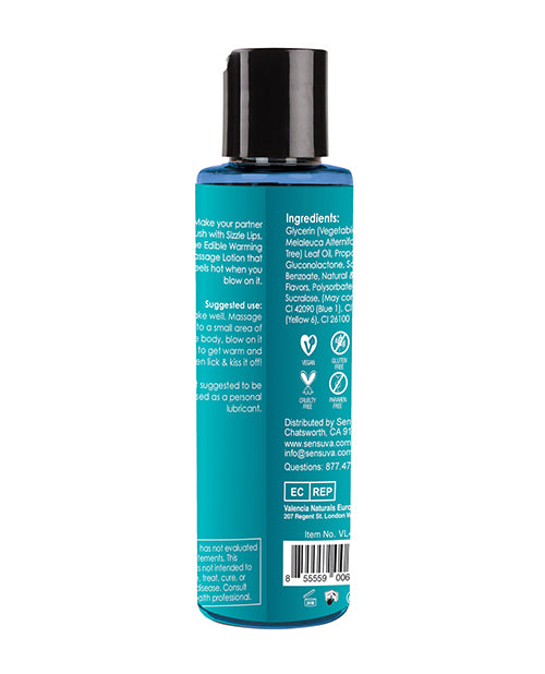 Sensuva Sizzle Lips Warming Gel - 4.2 oz Bottle Blueberry Ice Pop - Image 2