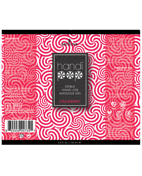 Handipop Handipop Hand Job Massage Gel - 4.2 oz Bottle Strawberry - Image 2