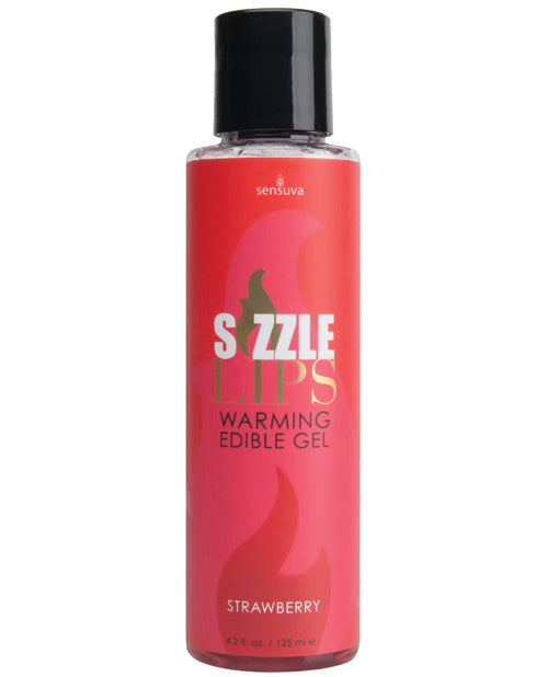 Sensuva Sizzle Lips Warming Gel - 4.2 oz Bottle Strawberry - Image 2