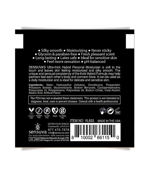 Sensuva Sensuva Ultra Thick Hybrid Personal Moisturizer Single Use Packet - 6 ml Blueberry Muffin - Image 2
