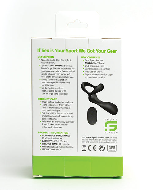 Sport Fucker Sport Fucker Motovibe Pulse Cockring - Black - Image 2