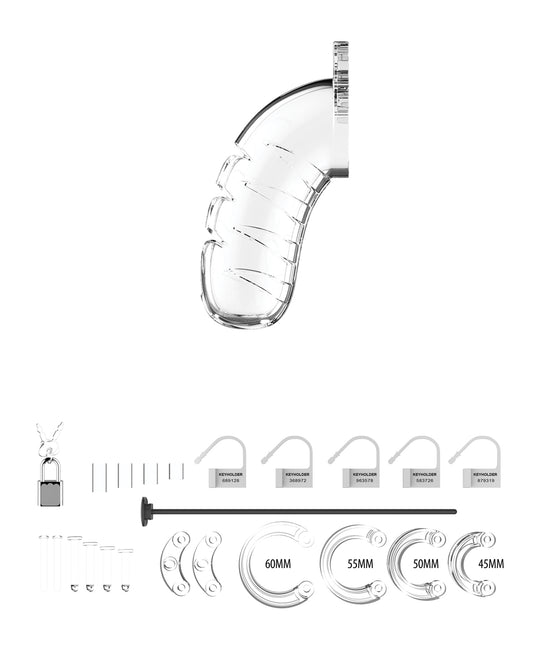 Man Cage Shots Man Cage 4.5" w/Silicone Urethral Sounding - Clear - Image 2