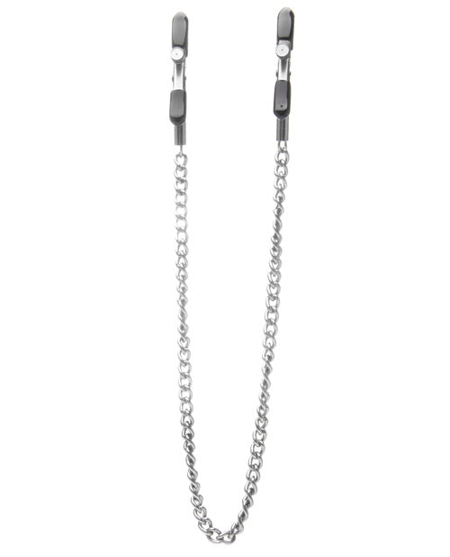 Ouch Shots Ouch Adjustable Nipple Clamps w/Chain - Metal - Image 2