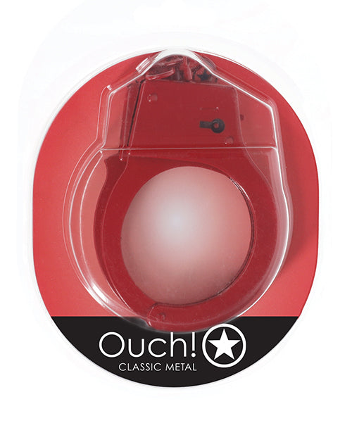 Ouch Shots Ouch! Classic Metal Handcuffs - Red - Image 2