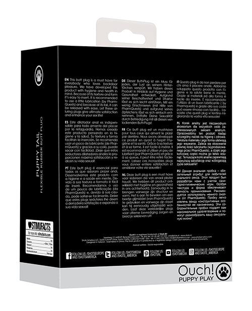 Ouch Shots Ouch Puppy Play Tail Butt Plug - Black - Image 2