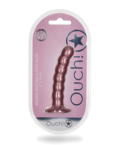 Ouch Shots Ouch 5" Beaded G-Spot Dildo - Rose Gold - Image 2