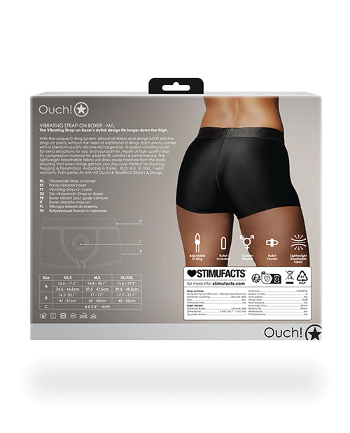 Ouch Shots Ouch Vibrating Strap On Boxer - Black M/L - Image 2