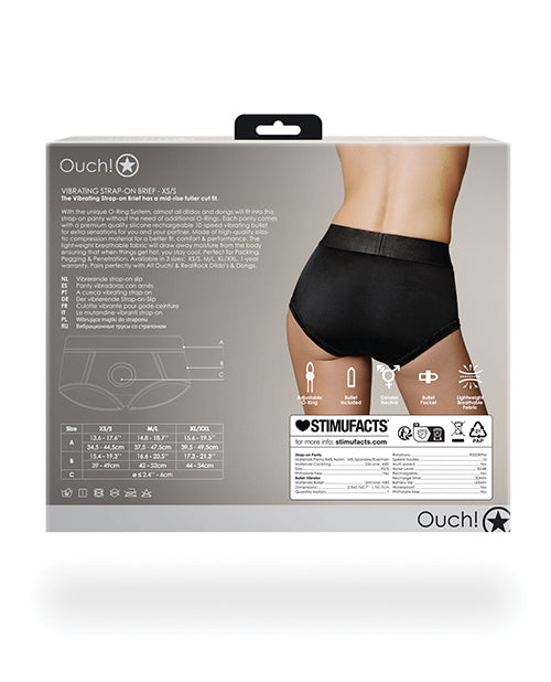 Ouch Shots Ouch Vibrating Strap On Brief - Black XS/S - Image 2