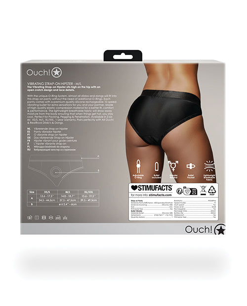 Ouch Shots Ouch Vibrating Strap On Hipster - Black M/L - Image 2