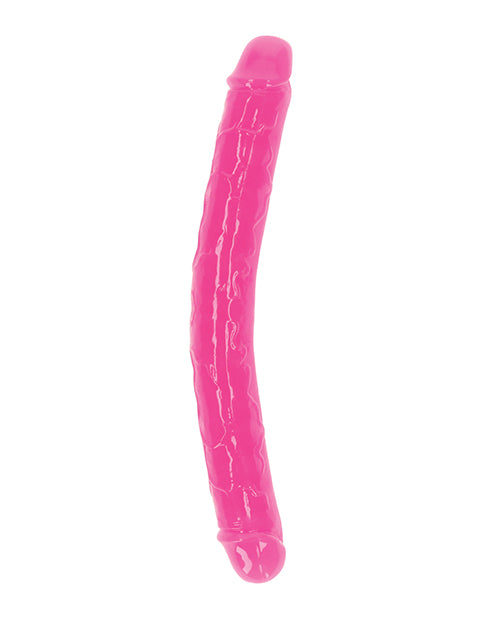 RealRock Shots RealRock 12" Double Dong Glow in the Dark - Neon Pink - Image 2