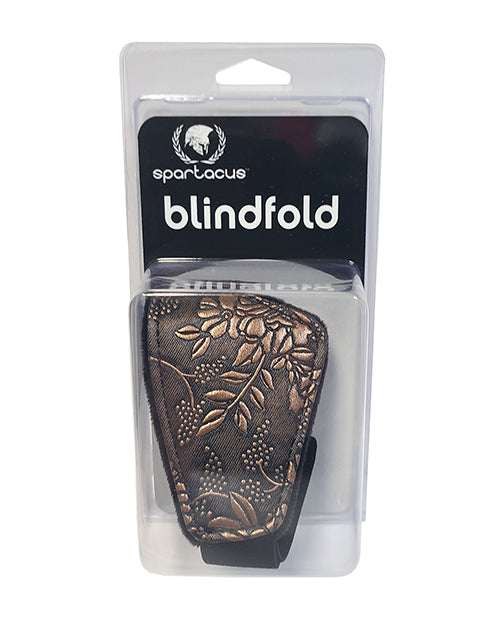 Spartacus Spartacus Faux Fur Lining Blindfold - Brown Floral Print - Image 2