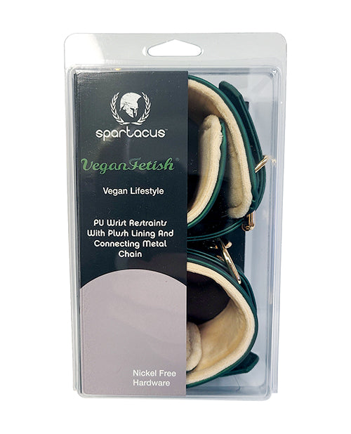 Spartacus Spartacus PU Wrist Cuffs w/Plush Lining - Green - Image 2