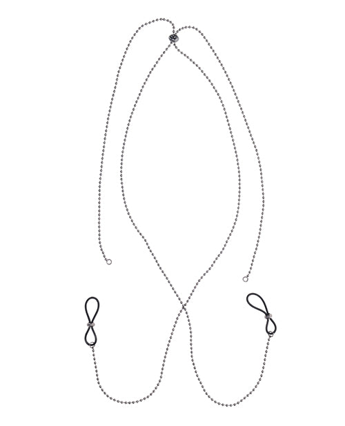 Sex & Mischief Sex & Mischief Ex's & Oh's Body Jewelry w/Nipple Ties - Black - Image 2