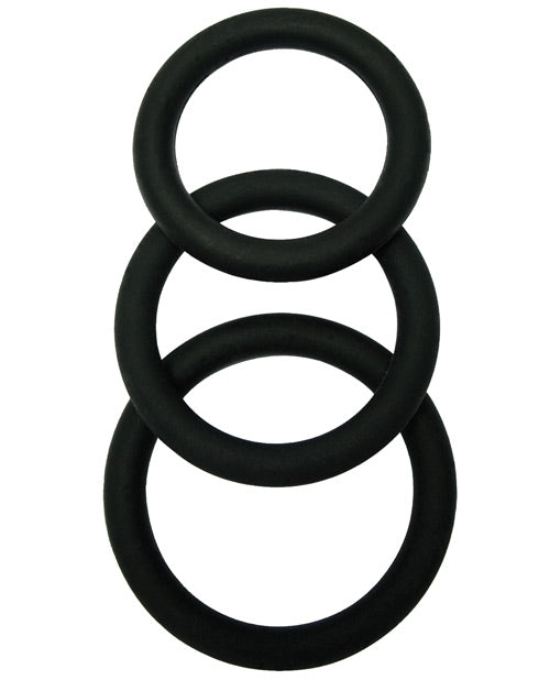 Malesation MALESATION Cock Ring Set - Pack of 3 Black - Image 2