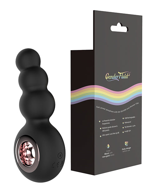 Gender Fluid Gender Fluid Quiver Anal Ring Bead Vibe - Black - Image 2