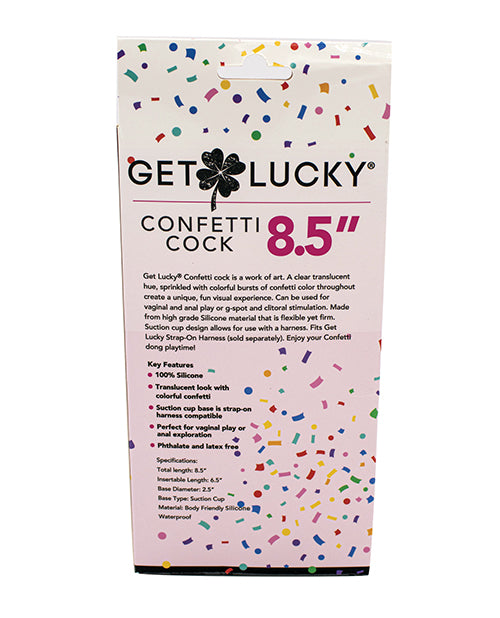 Get Lucky Get Lucky 8.5" Real Skin Confetti Cock - Multi Color - Image 2
