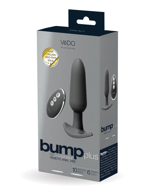 VeDO VeDO Bump Plus Rechargeable Remote Control Anal Vibe - Just Black - Image 2