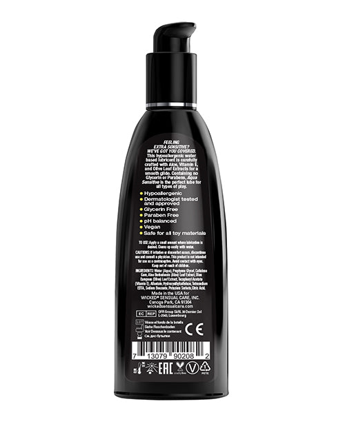 Wicked Sensual Care Wicked Sensual Care Hypoallergenic Aqua Sensitive Water Based Lubricant - 8 oz Unscented - Image 2