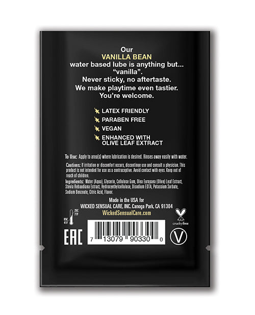 Wicked Sensual Care Wicked Sensual Care Waterbased Lubricant - .1 oz Vanilla Bean - Image 2