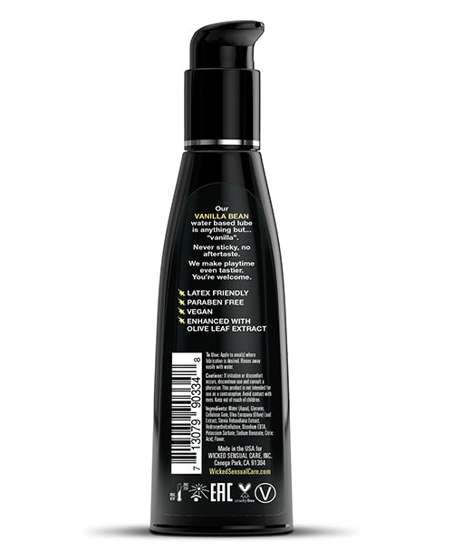 Wicked Sensual Care Wicked Sensual Care Aqua Waterbased Lubricant - 4 oz Vanilla Bean - Image 2
