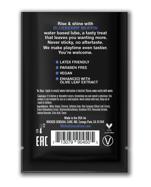 Wicked Sensual Care Wicked Sensual Care Water Based Lubricant - .1 oz Blueberry Muffin - Image 2