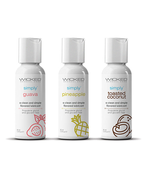 Wicked Sensual Care Wicked Sensual Care Tropical Trio Travel Size Flavored Lubes - 1 oz Bottles - Image 2