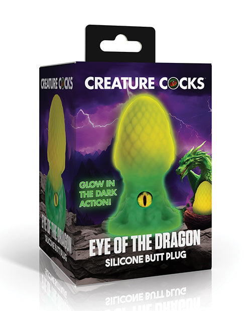 Creature Cocks Creature Cocks - Eye of the Dragon Silicone Butt Plug - Green